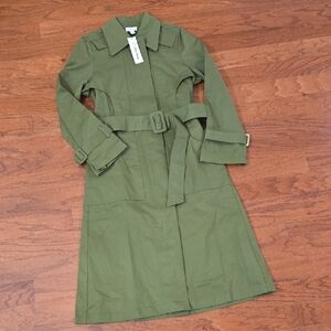 NWT The Drop Avacado Green Trench Coat Size XS